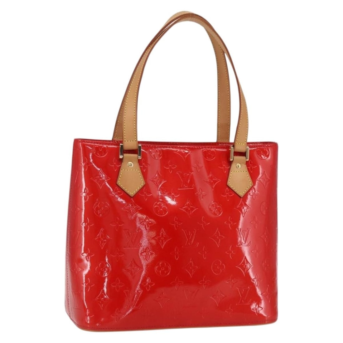 Louis Vuitton Rouge Monogram Vernis Houston Patent Leather Handbag M91092 (1 of 18)