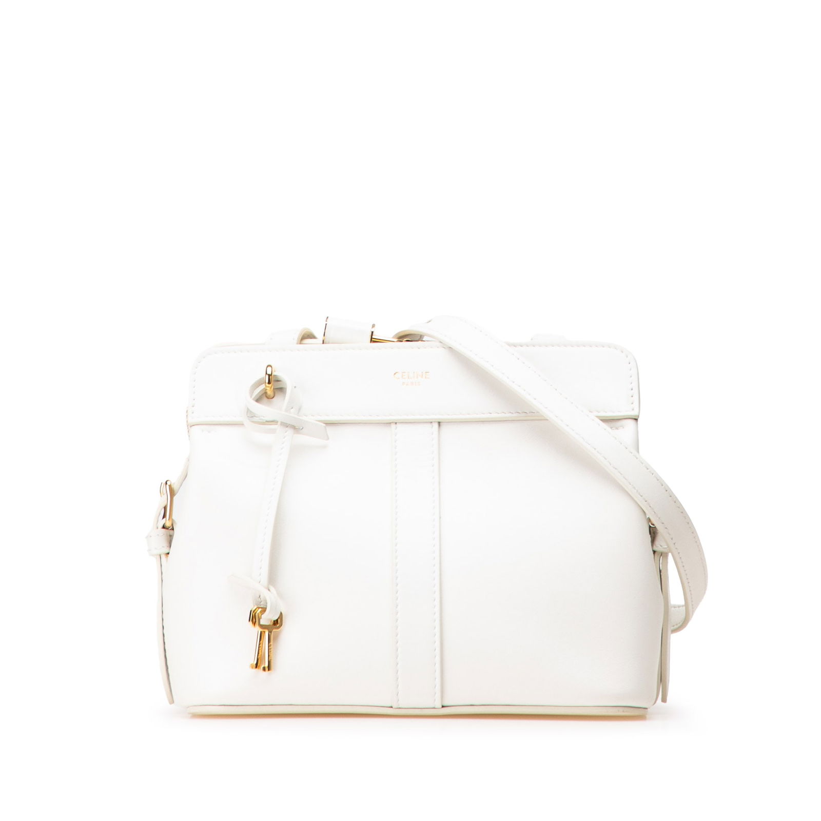 Celine Teen Leather Cabas De France Crossbody White Bag: Celine Teen Leather Cabas De France Crossbody White Bag Introducing the Celine Teen Leather Cabas De France Crossbody, an elegant and versatile bag crafted from high-quality leather. This stylish acce