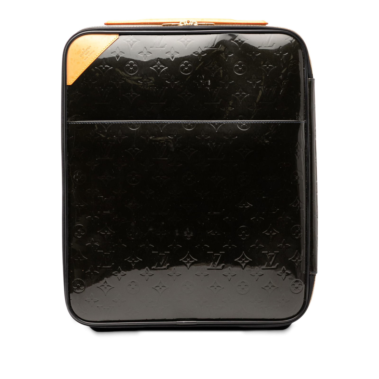 Louis Vuitton Monogram Vernis Pegase 45 Trolley Bag Black Leather: Louis Vuitton Monogram Vernis Pegase 45 Trolley Bag Black Leather The Louis Vuitton Monogram Vernis Pegase 45 is a stylish and functional travel bag crafted from luxurious monogram vernis leather. It