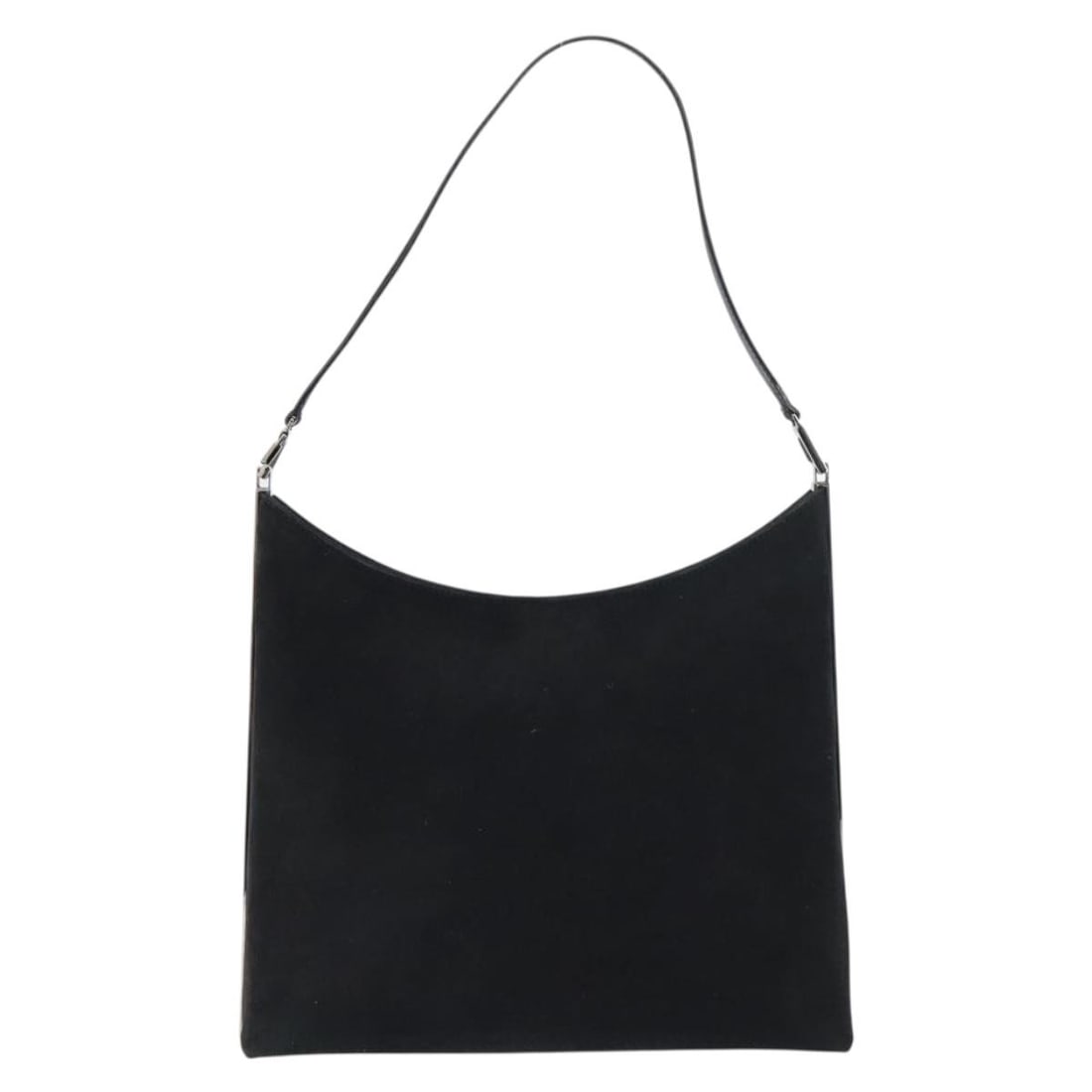 Vintage Salvatore Ferragamo Suede Shoulder Handbag Black: Vintage Salvatore Ferragamo Suede Shoulder Handbag Black This vintage Salvatore Ferragamo shoulder bag for women features a black suede exterior. The pre-owned bag shows signs of wear including loss o