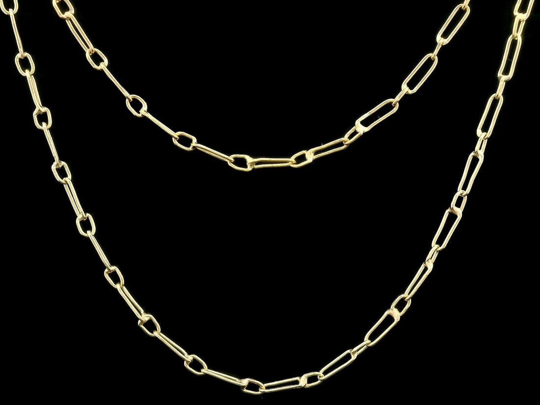 Vintage 18k Yellow Gold 19 Inch Open Link Chain Necklace (1 of 6)