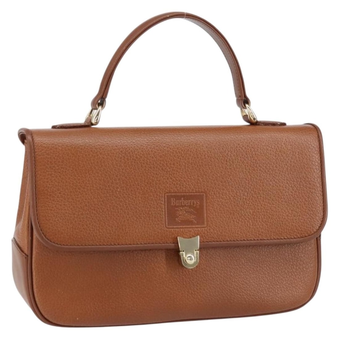 Burberrys Leather Hand Bag Brown Gold Authentic TH6517: Burberrys Leather Hand Bag Brown Gold Authentic TH6517 Elevate your style with this authentic Burberrys hand bag, expertly crafted from rich brown leather and accented with gold details. This versatil