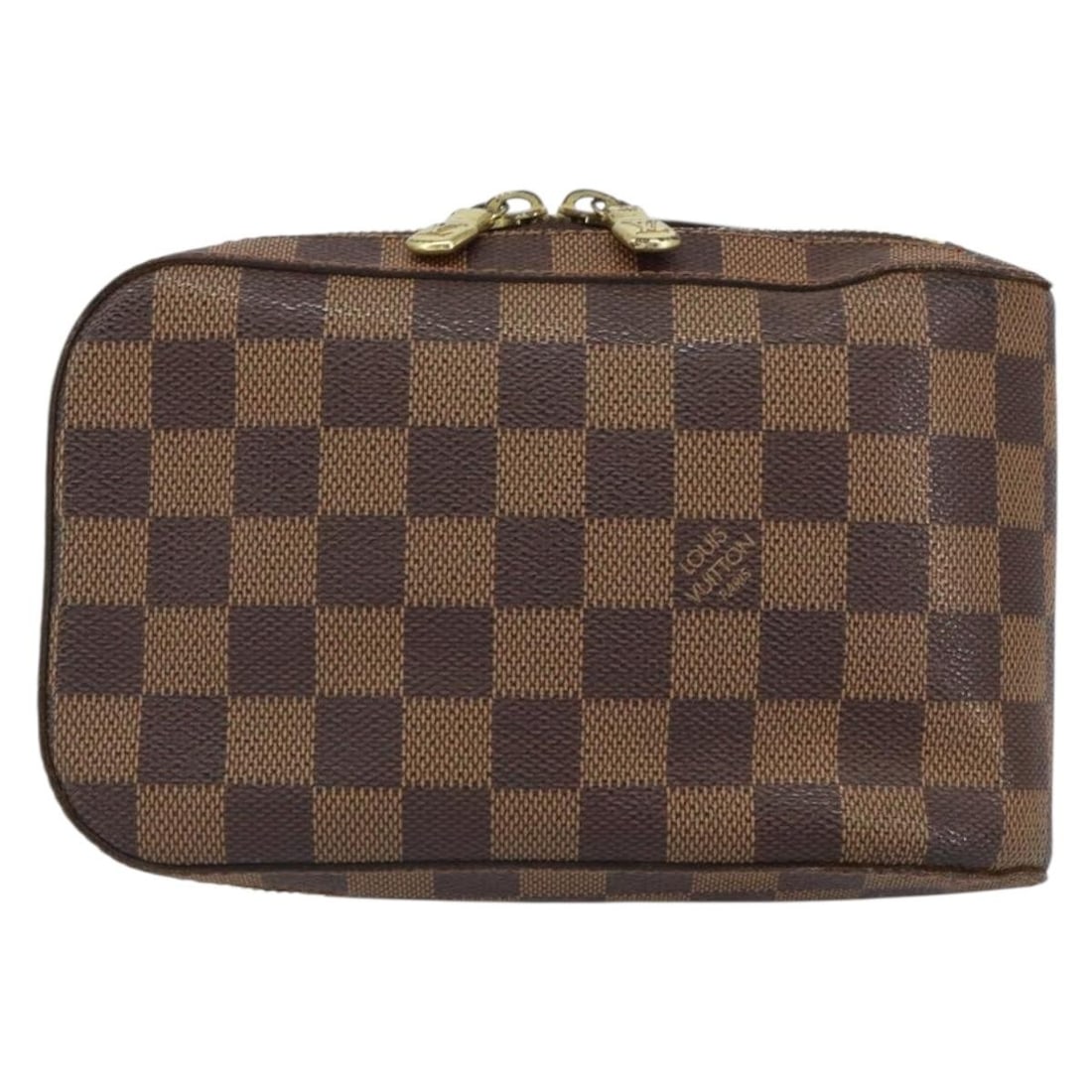 Geronimos Canvas Waist Bag by Louis Vuitton Brown Unisex: Geronimos Canvas Waist Bag by Louis Vuitton Brown Unisex The Louis Vuitton Geronimos Waist Bag features the classic Damier canvas in brown, designed for unisex use. It measures 12cm x 20cm x 5cm and w