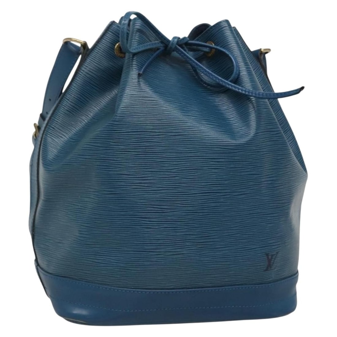 Blue Epi Leather Noe Bag by Louis Vuitton: Blue Epi Leather Noe Bag by Louis Vuitton This Louis Vuitton Noe handbag is crafted from Epi leather in a striking blue color. Designed for women, it features a spacious interior and an adjustable sho
