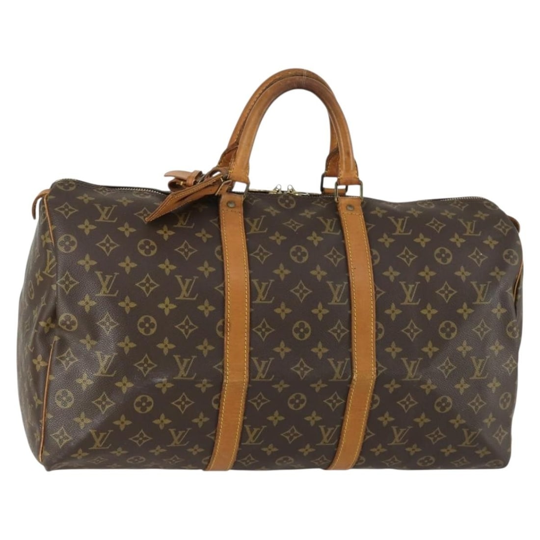 Unisex Louis Vuitton Monogram Canvas Keepall Travel Bag 50cm: Unisex Louis Vuitton Monogram Canvas Keepall Travel Bag 50cm Louis Vuitton Keepall Bag crafted in monogram canvas designed for unisex use. This spacious travel bag features a brown canvas exterior wit