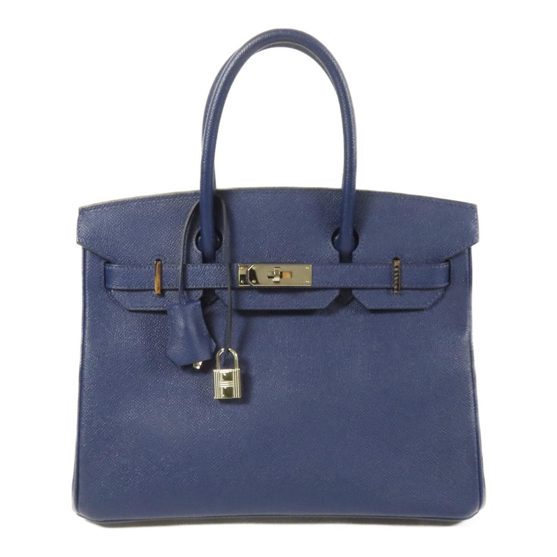 HERMES Birkin 30 Handbag Epsom Leather Bleu Saphir PHW: HERMES Birkin 30 Handbag Epsom Leather Bleu Saphir PHW Introducing the HERMES Birkin 30 Handbag, a luxurious accessory crafted from premium Epsom leather. This exquisite handbag features a stunning Bl