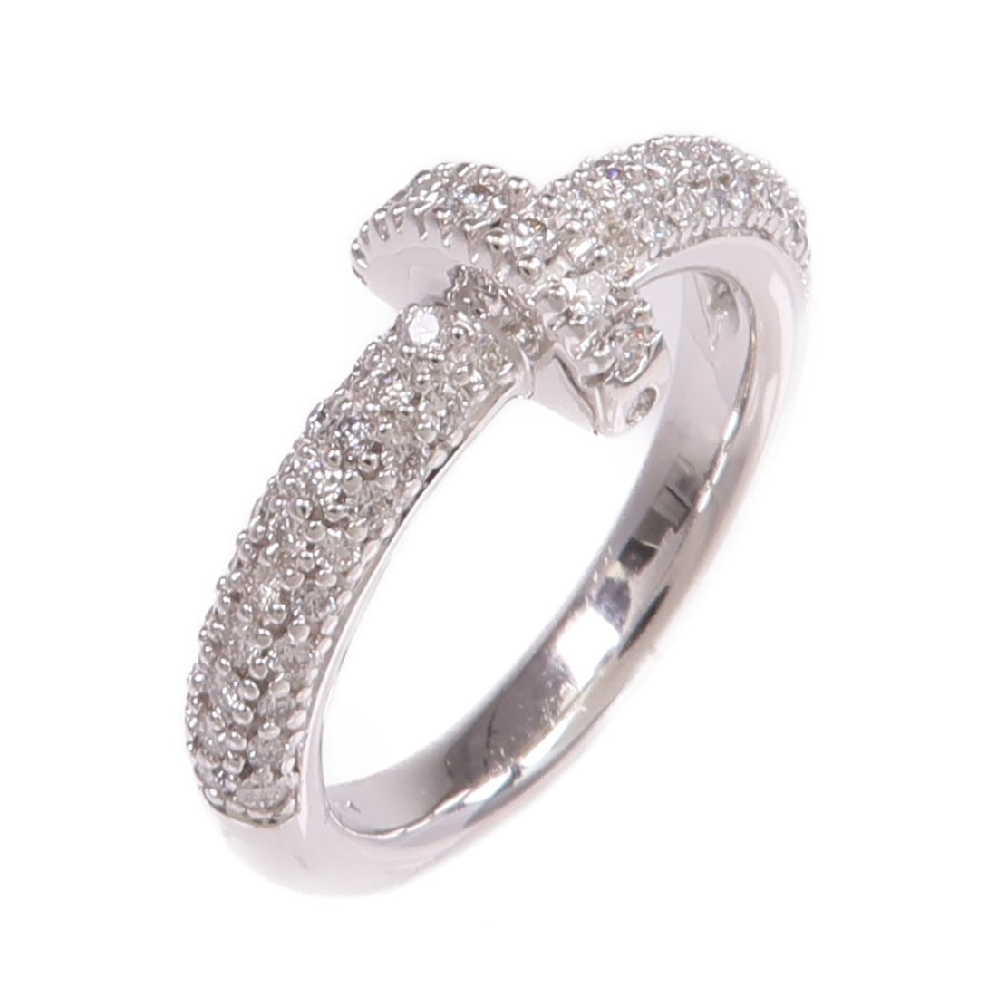 18K White Gold Diamond Ring Size 5 (1 of 7)