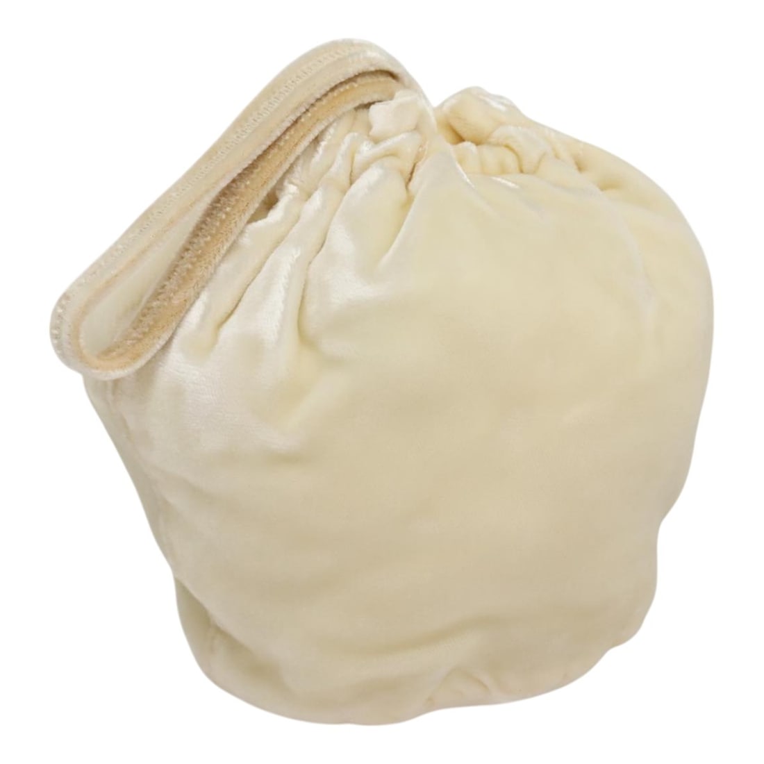 Velvet Beige Drawstring Accessory Bag by Prada: Velvet Beige Drawstring Accessory Bag by Prada This Prada drawstring pouch is crafted from beige velvet and designed for women. The pouch is made in Italy and features a compact, elegant silhouette. I