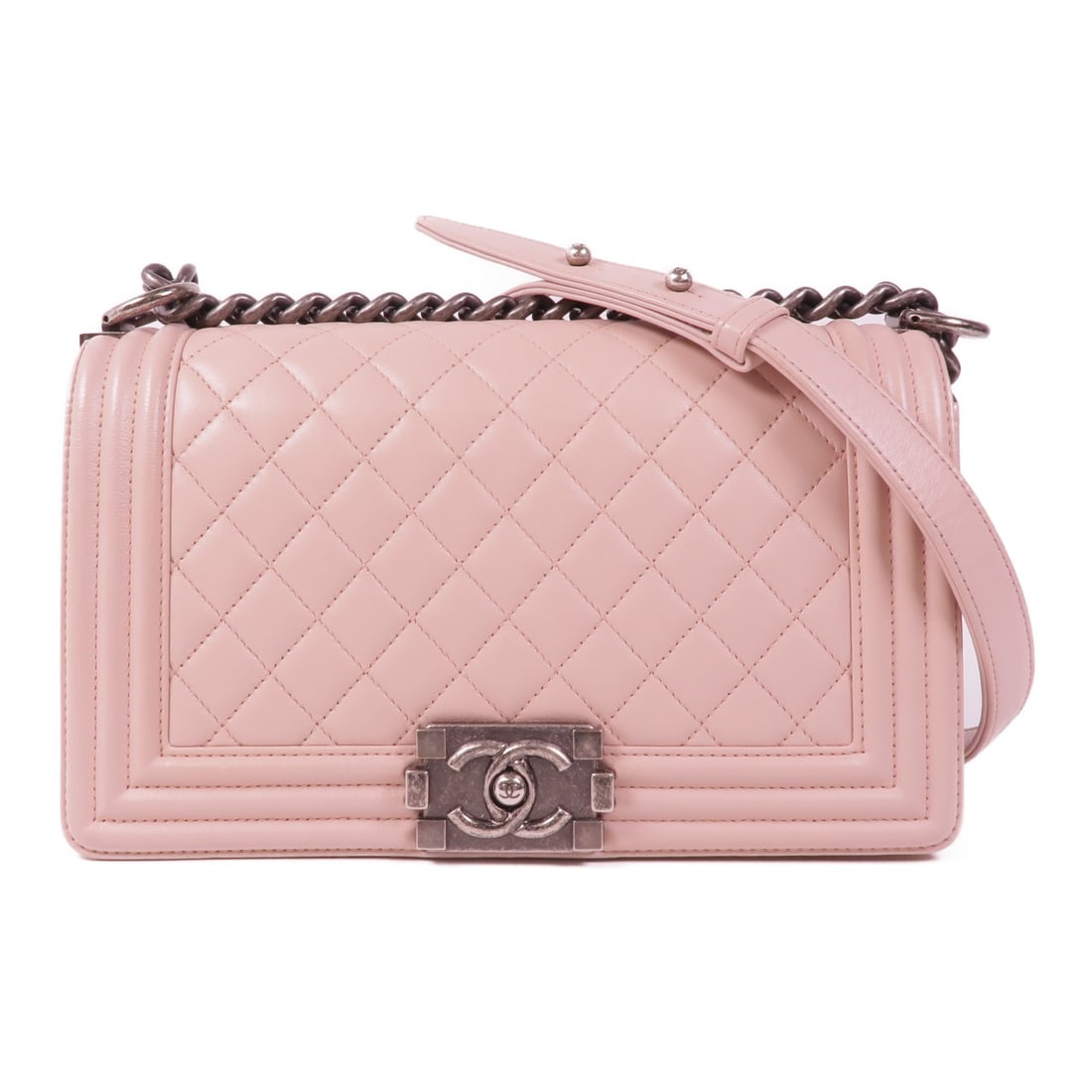 CHANEL Boy 25 Shoulder Bag Leather Pale Pink SHW (1 of 18)