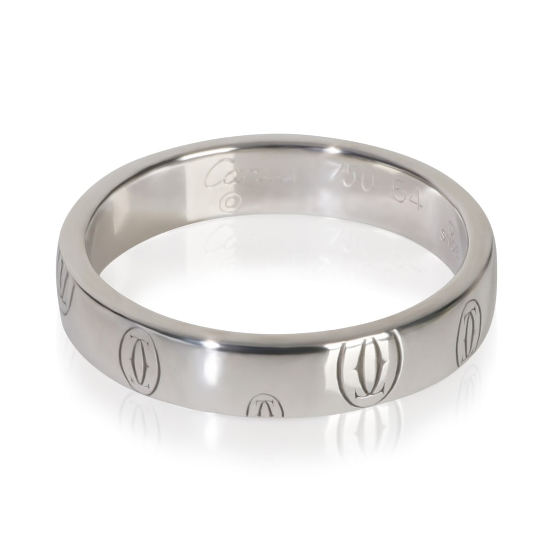 Happy Birthday Collection Cartier 18k White Gold Women's Band Ring with Box: Happy Birthday Collection Cartier 18k White Gold Women's Band Ring with Box This Cartier Happy Birthday band is crafted from 18k white gold and features a classic design from the renowned French brand