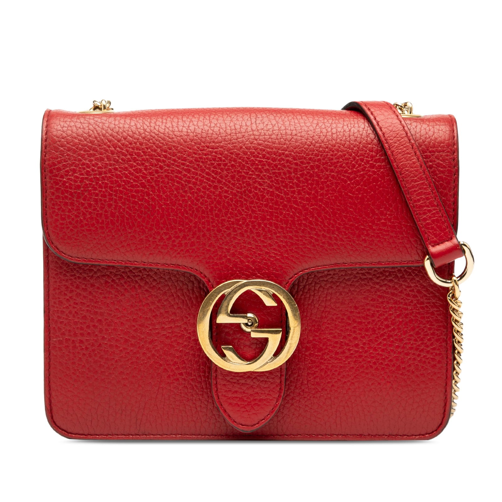 Gucci Small Dollar Red Calfskin Interlocking G Crossbody Bag (1 of 7)