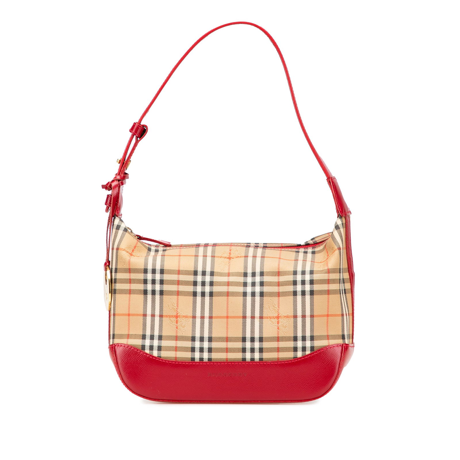 Burberry Haymarket Check Canvas Shoulder Bag with Leather Trim: Burberry Haymarket Check Canvas Shoulder Bag with Leather Trim The Burberry Haymarket Check Canvas Shoulder Bag is a stylish accessory crafted with a signature haymarket check canvas body and compleme