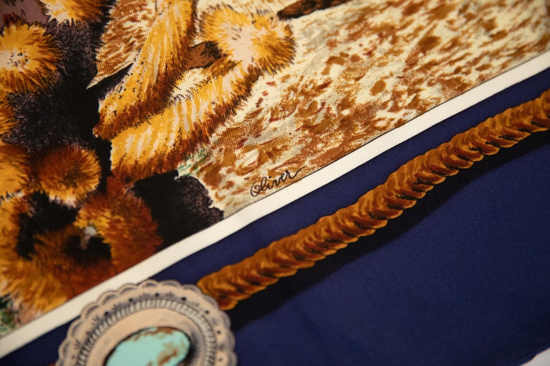 Hermes Pony Express Navy Blue Silk Scarf 35x35 inches - 3