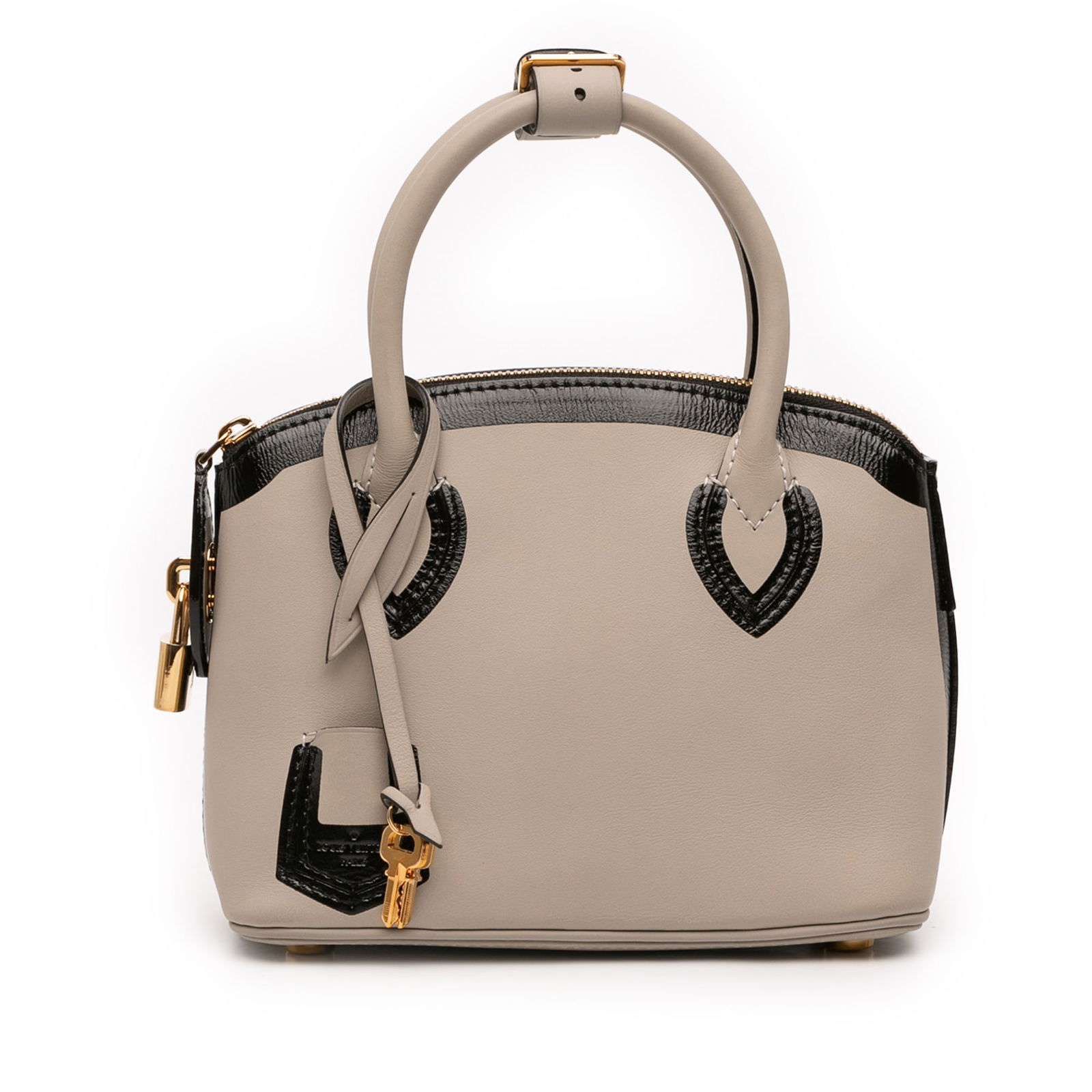 Louis Vuitton Lockit BB Cuir Leather Gray Handbag: Louis Vuitton Lockit BB Cuir Leather Gray Handbag The Louis Vuitton Cuir Obsession Lockit BB features a gray leather body with rolled leather handles, a top zip closure, and interior slip pockets. Mad