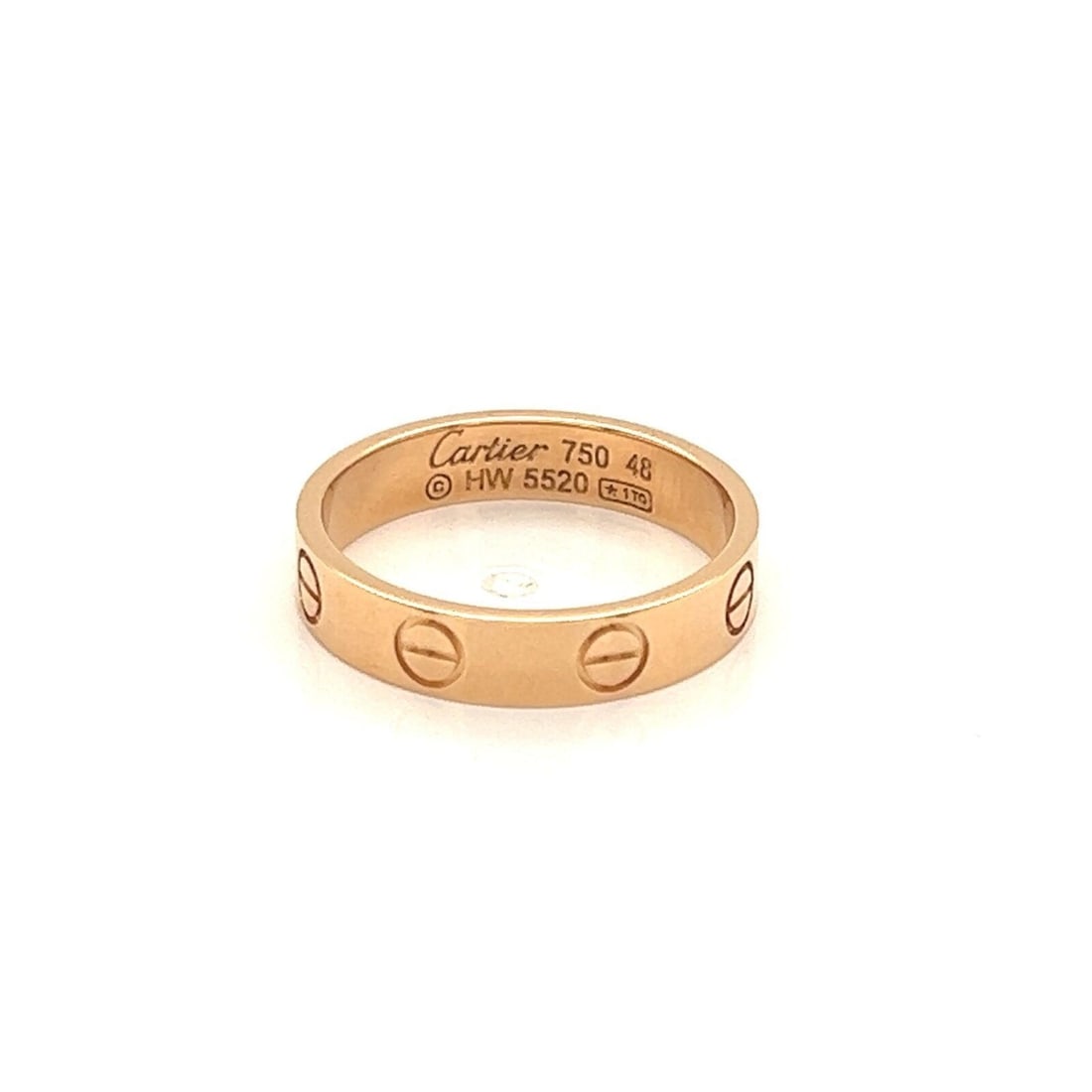 Mini Love Band 18k Rose Gold Cartier Ring With Certificate Size 4.5 (1 of 5)