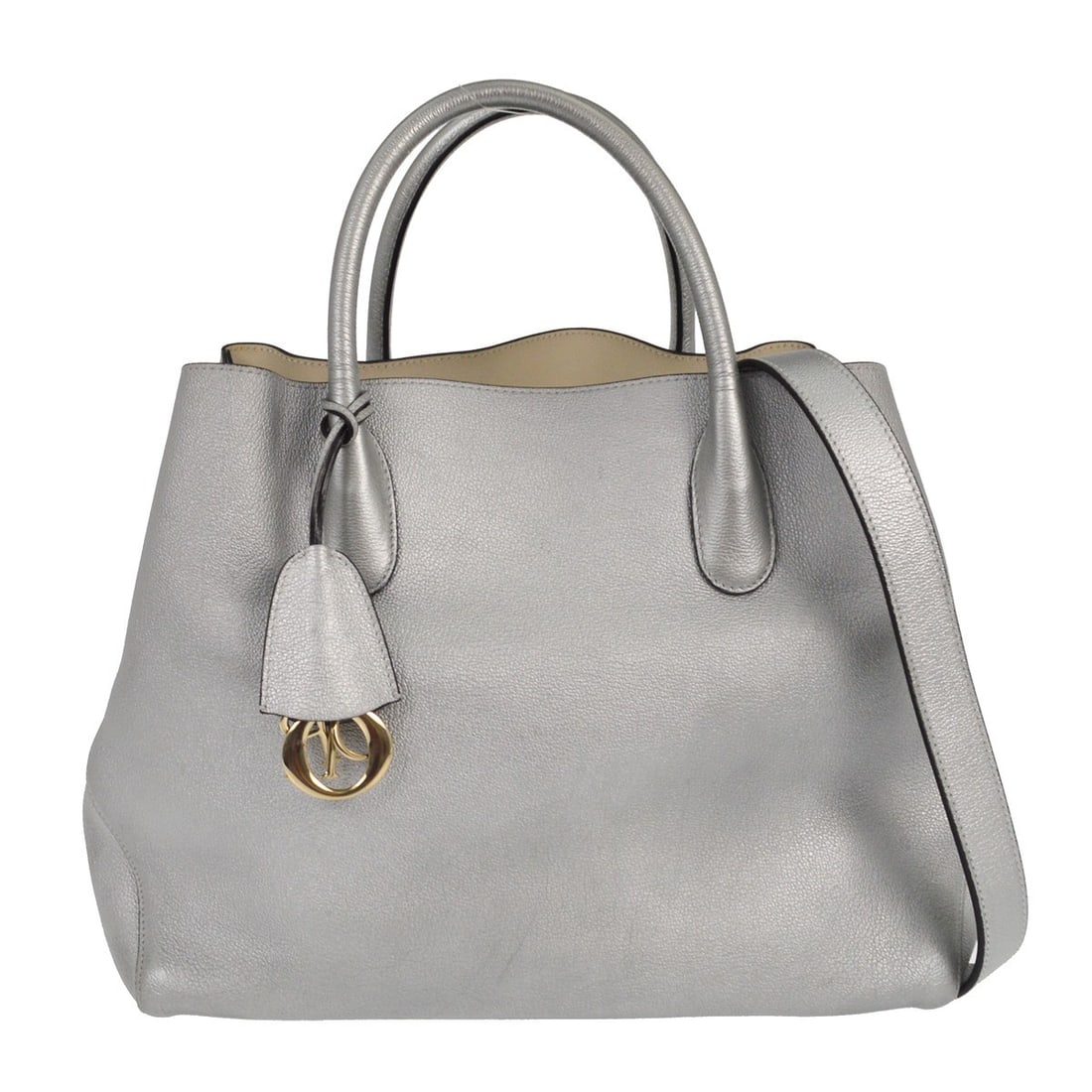 Christian Dior Open Bar Leather Handbag Silver 32cm by 26cm by 20cm (1 of 7)