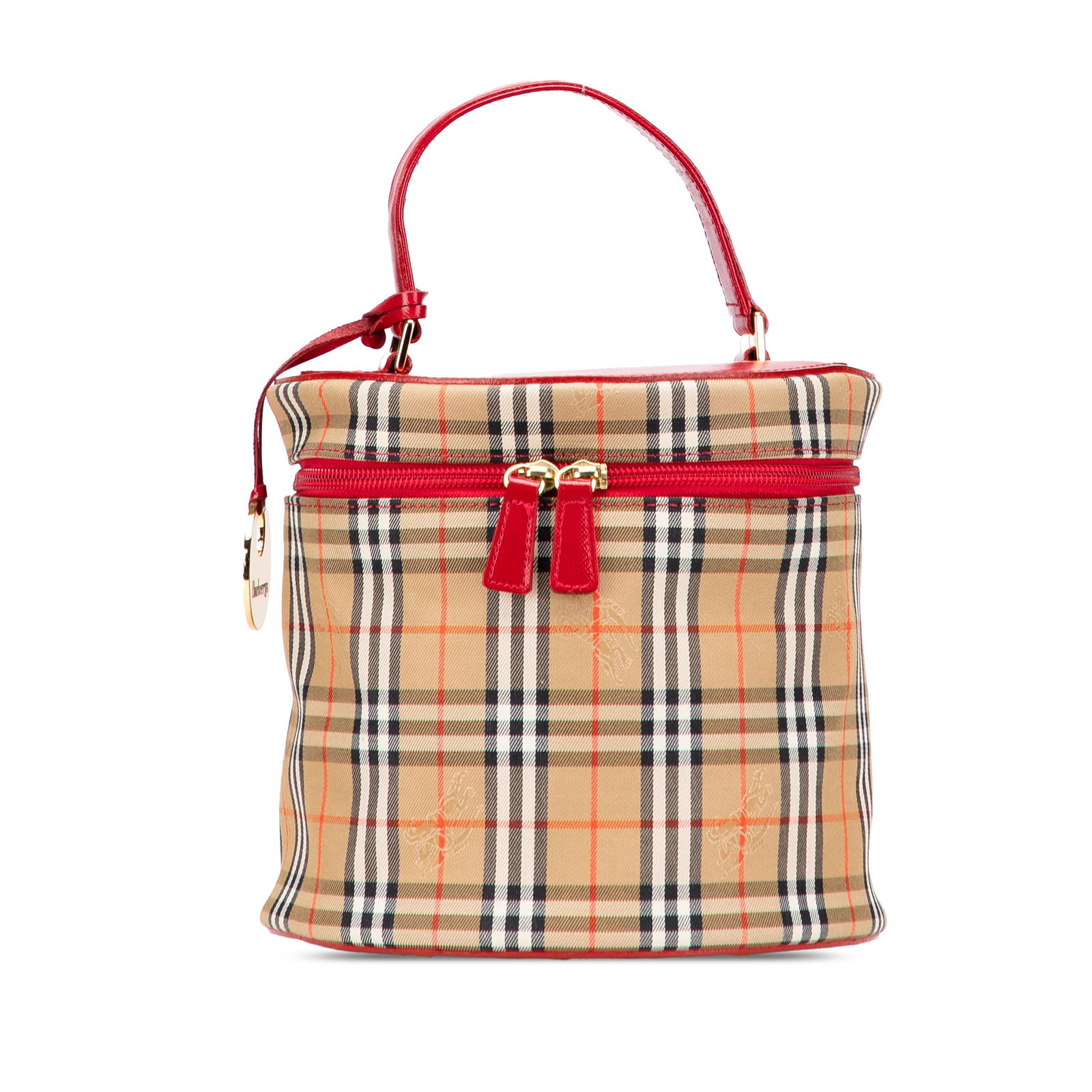 Burberry Haymarket Check Canvas Vanity Bag with Leather Trim (1 of 11)