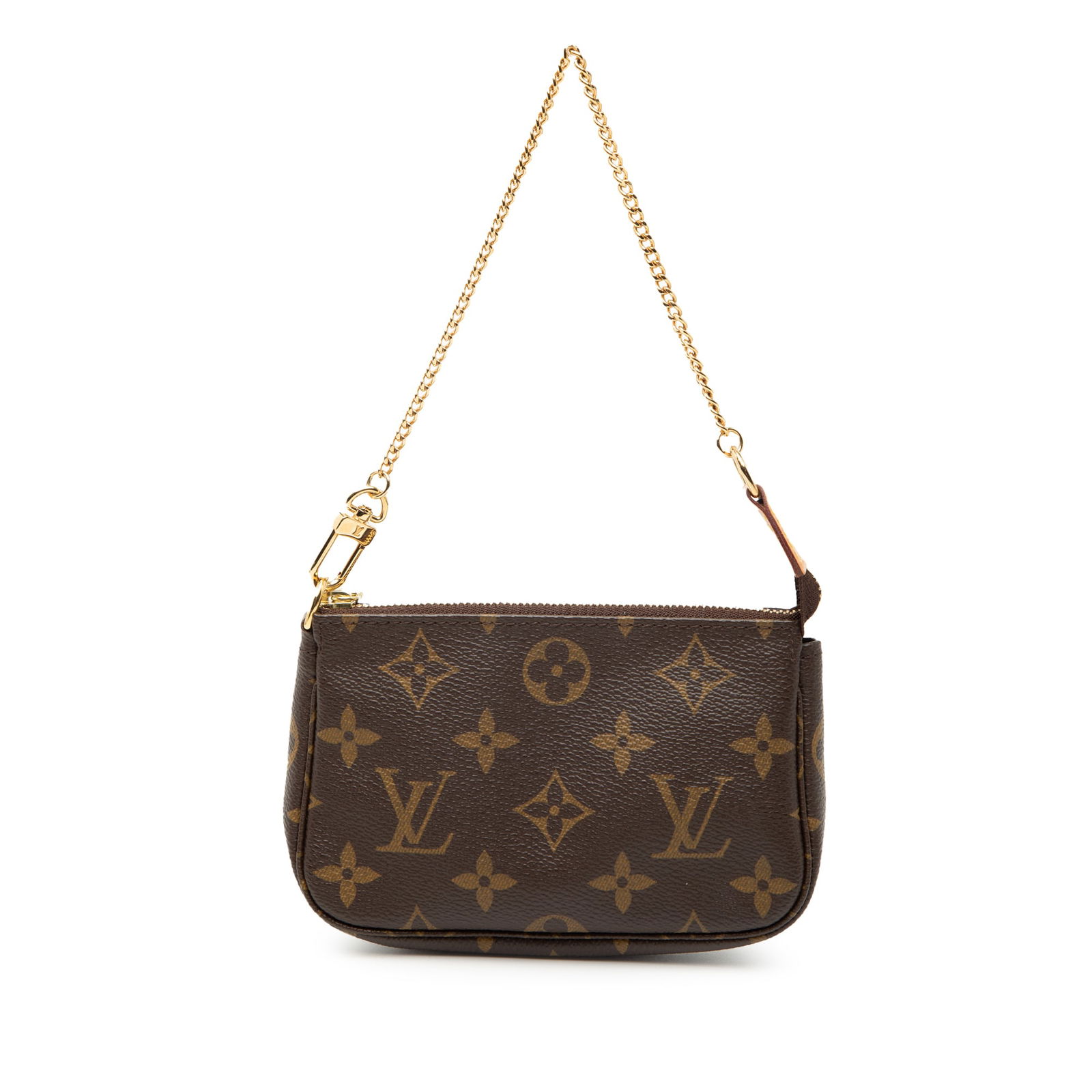 Louis Vuitton Brown Monogram Mini Bag with Gold Tone Chain Strap (1 of 7)