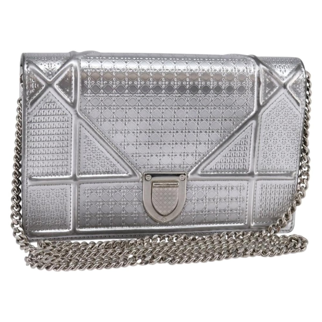 Christian Dior Chain Diorama Silver Leather Shoulder Bag (1 of 18)