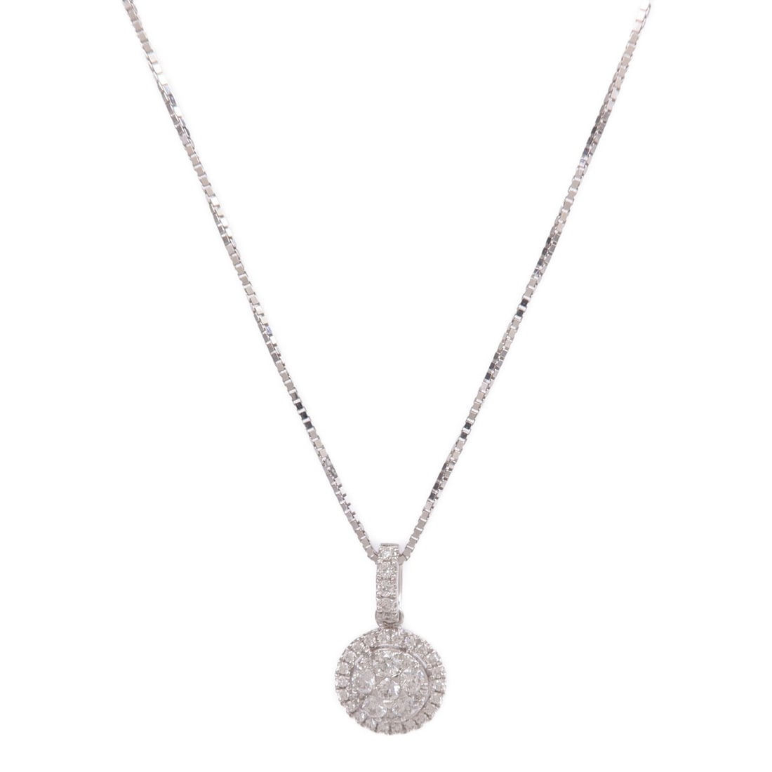 Diamond Pendant Necklace in 18K White Gold Setting (1 of 9)