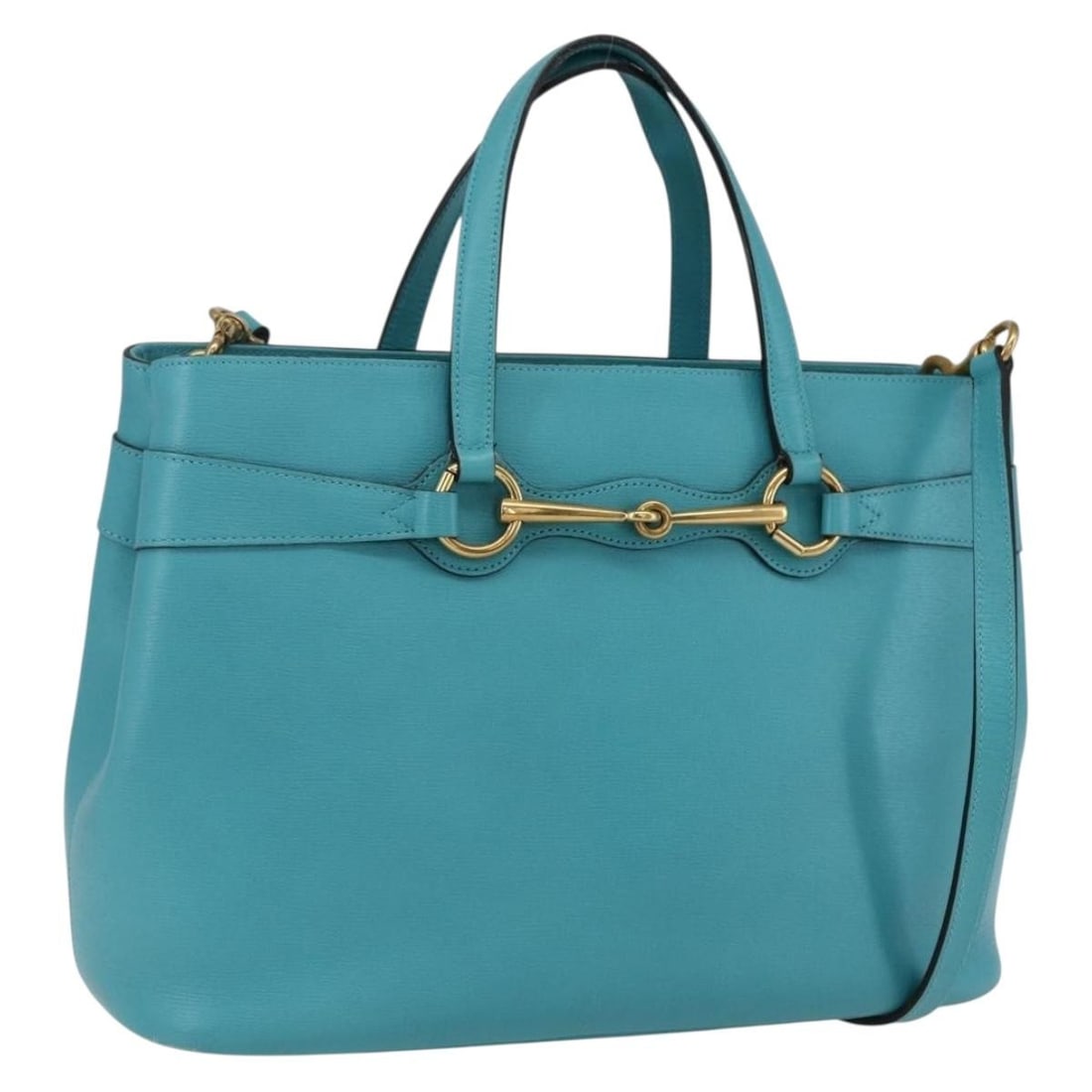 Light Blue Leather 2way Handbag with Strap GUCCI 319795 Authenticated (1 of 18)