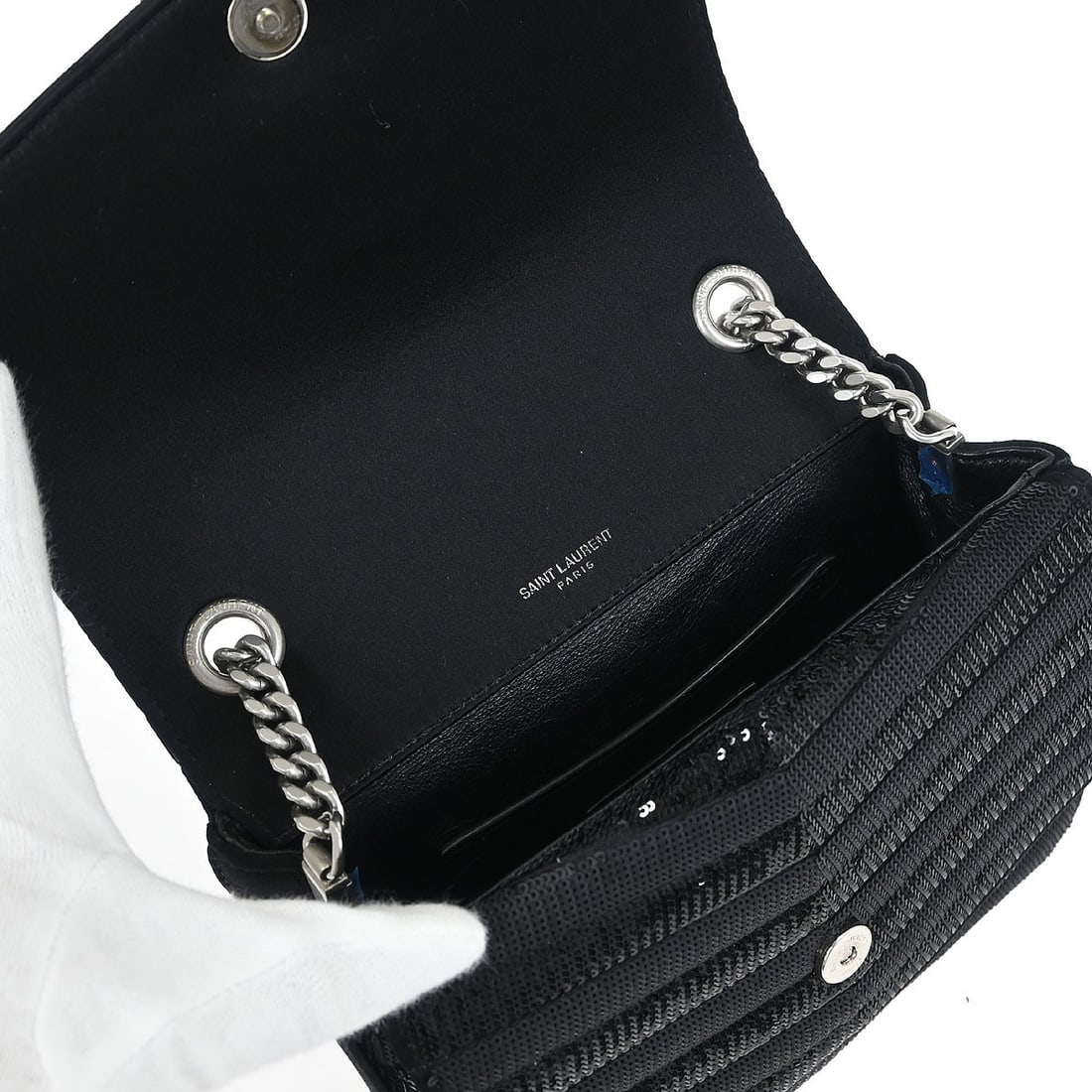 Saint Laurent Sulpice Black Sequins Shoulder Bag ARS575046.0719 - 7