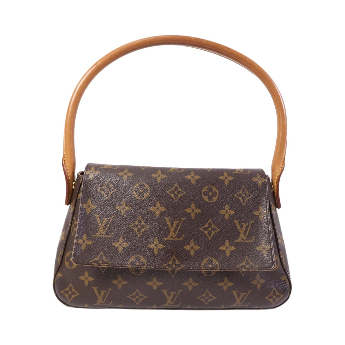 Louis Vuitton Mini Looping Monogram Brown Shoulder Bag M51147 with Gold Hardware (1 of 15)