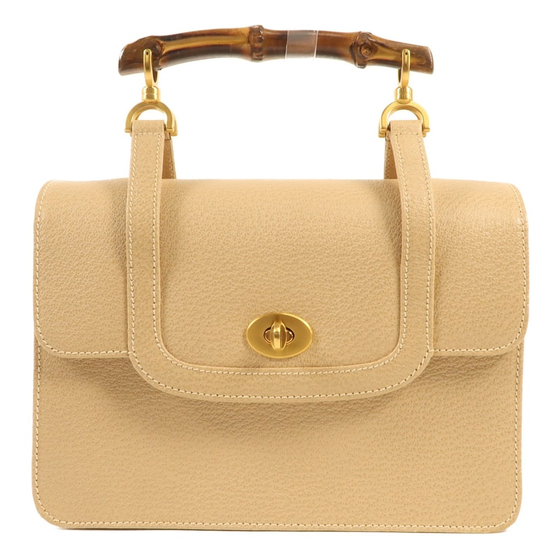 GUCCI GG GHW Beige Calfskin Leather Handbag Made in Italy (1 of 13)