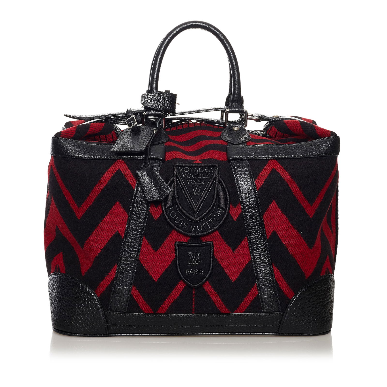 Louis Vuitton Grimaud Vail Blanket Bag Red Wool Leather Trim: Louis Vuitton Grimaud Vail Blanket Bag Red Wool Leather Trim The Louis Vuitton Grimaud Vail Blanket bag is a stylish accessory featuring a luxurious wool body complemented by leather trim. It includes