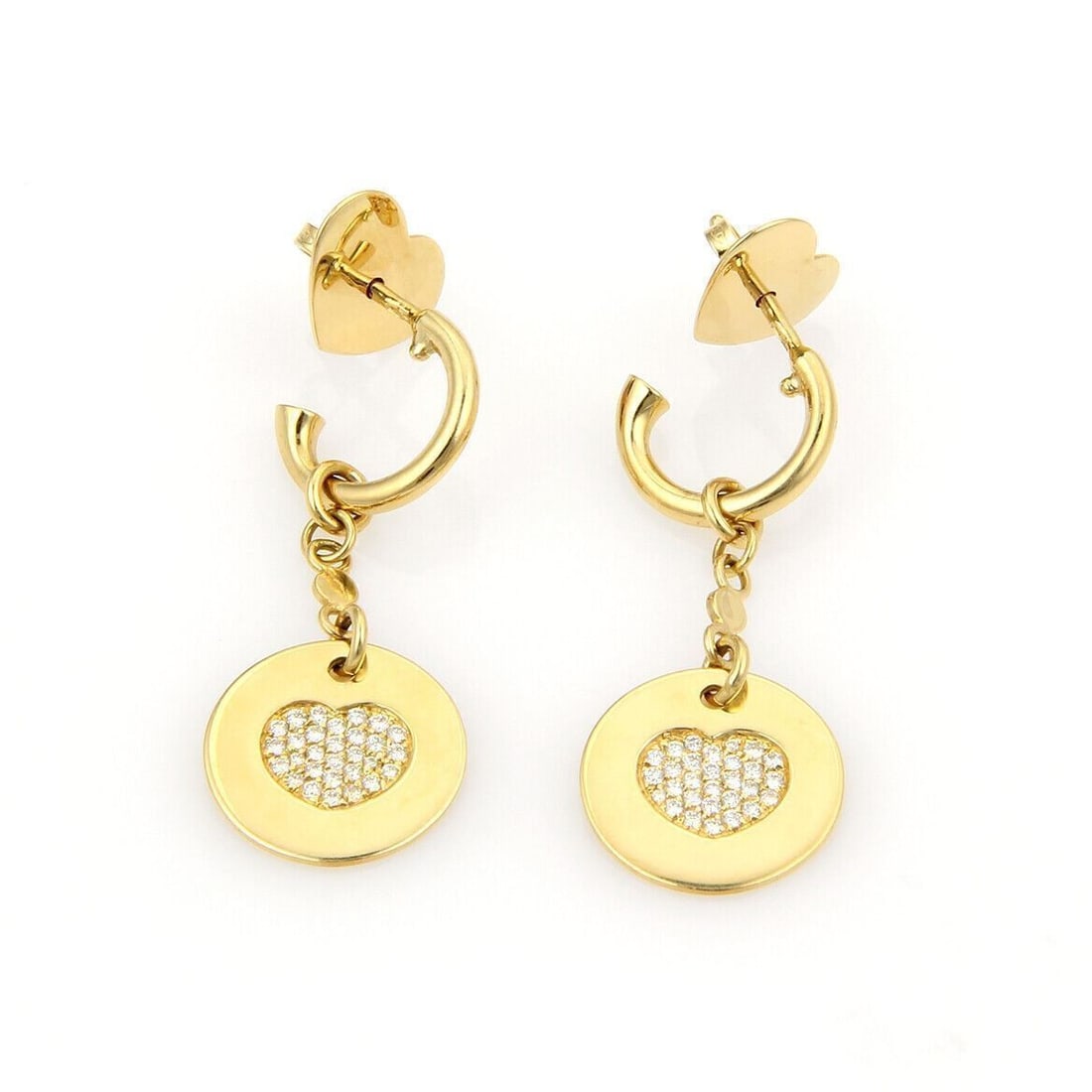 Amore Hearts Drop Earrings in 18k Yellow Gold with Diamonds by Pasquale Bruni (1 of 5)