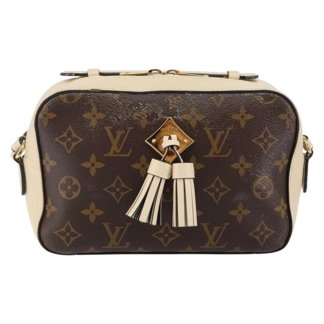 Louis Vuitton Saintonge Shoulder Bag Brown Canvas and Leather: Louis Vuitton Saintonge Shoulder Bag Brown Canvas and Leather The Louis Vuitton Saintonge handbag features a monogram canvas exterior with leather trim, designed for women. This brown handbag is craft