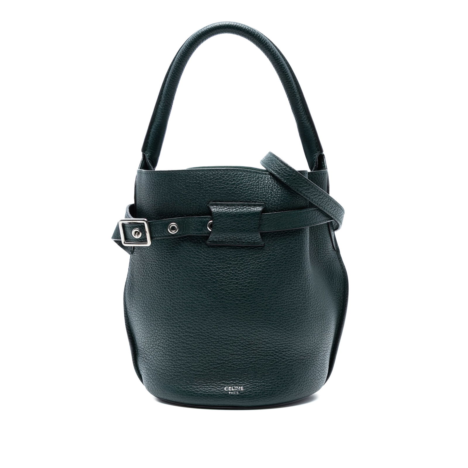 Celine Nano Leather Big Bucket Bag Green Italy: Celine Nano Leather Big Bucket Bag Green Italy Introducing the Celine Nano Leather Big Bucket Bag, a stylish and versatile accessory crafted from high-quality leather. This chic bag features a rolled