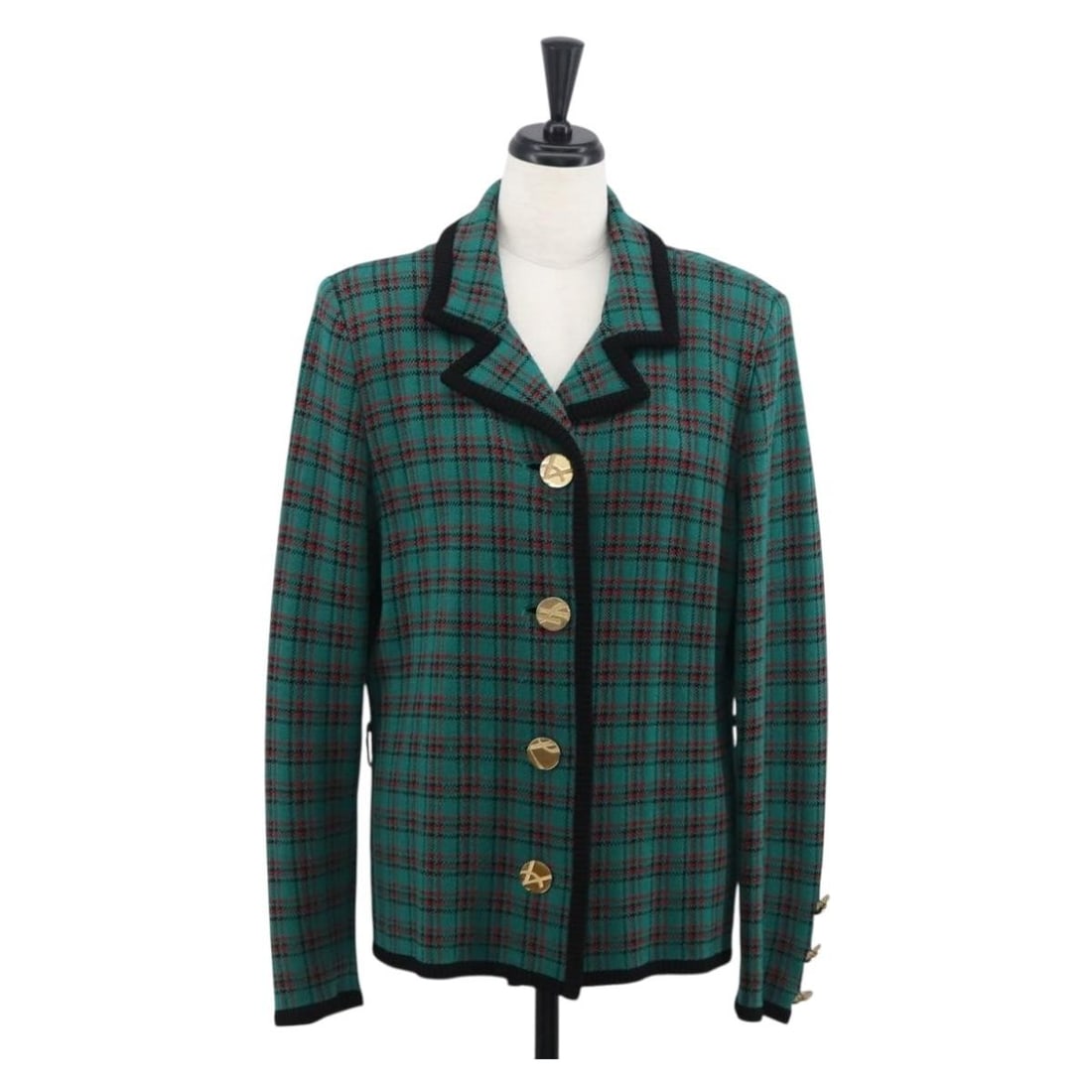 Green Wool Jacket by Saint Laurent with Knitted Fabric Design (1 of 17)