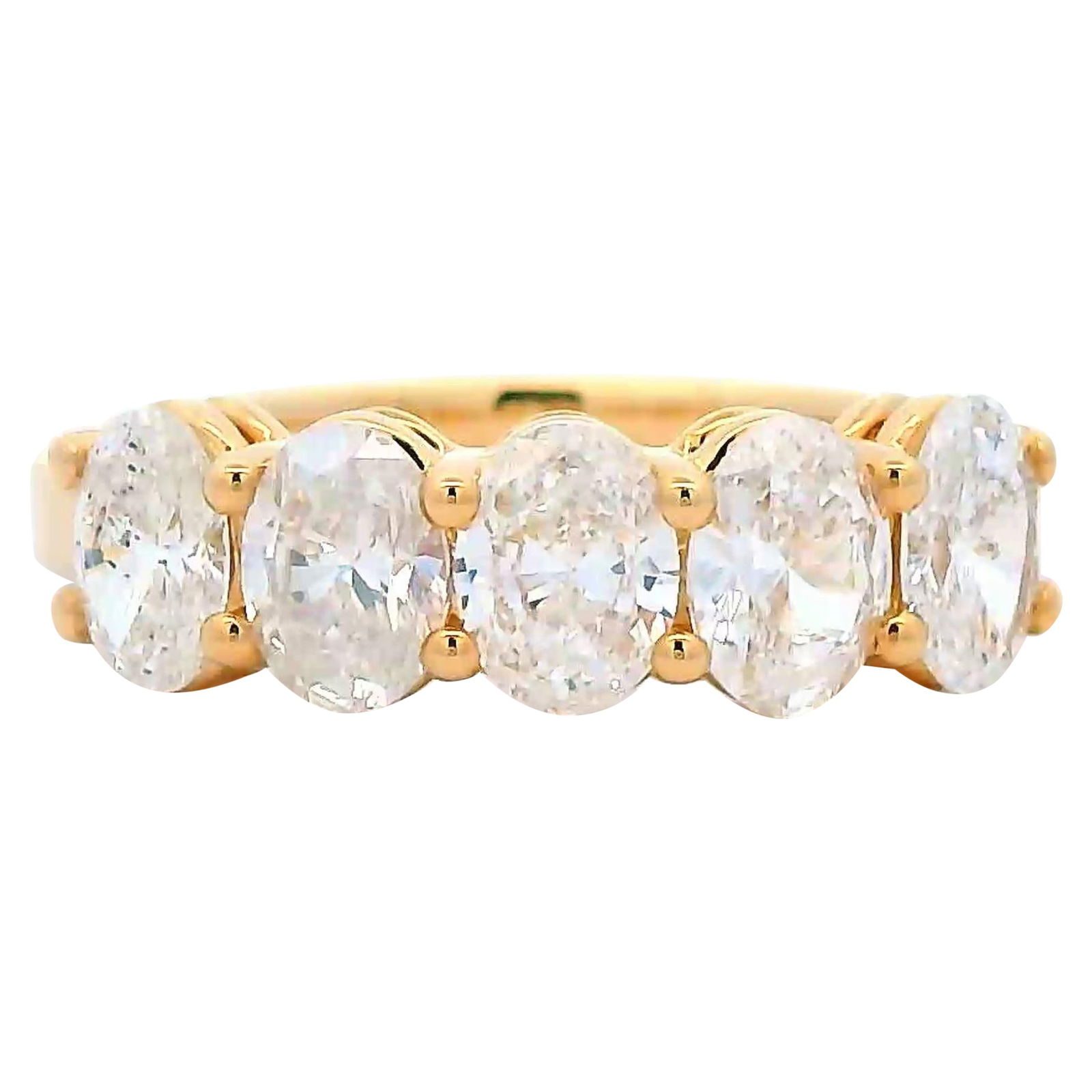1.50ct Oval Diamond Half Eternity Band 18k Yellow Gold (1 of 4)