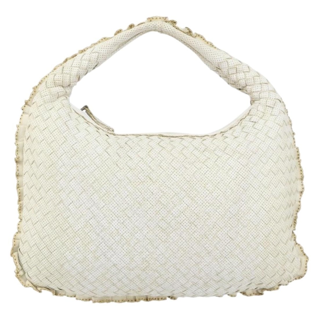 Bottega Veneta White Intrecciato Nappa Leather Veneta Hobo Bag (1 of 18)