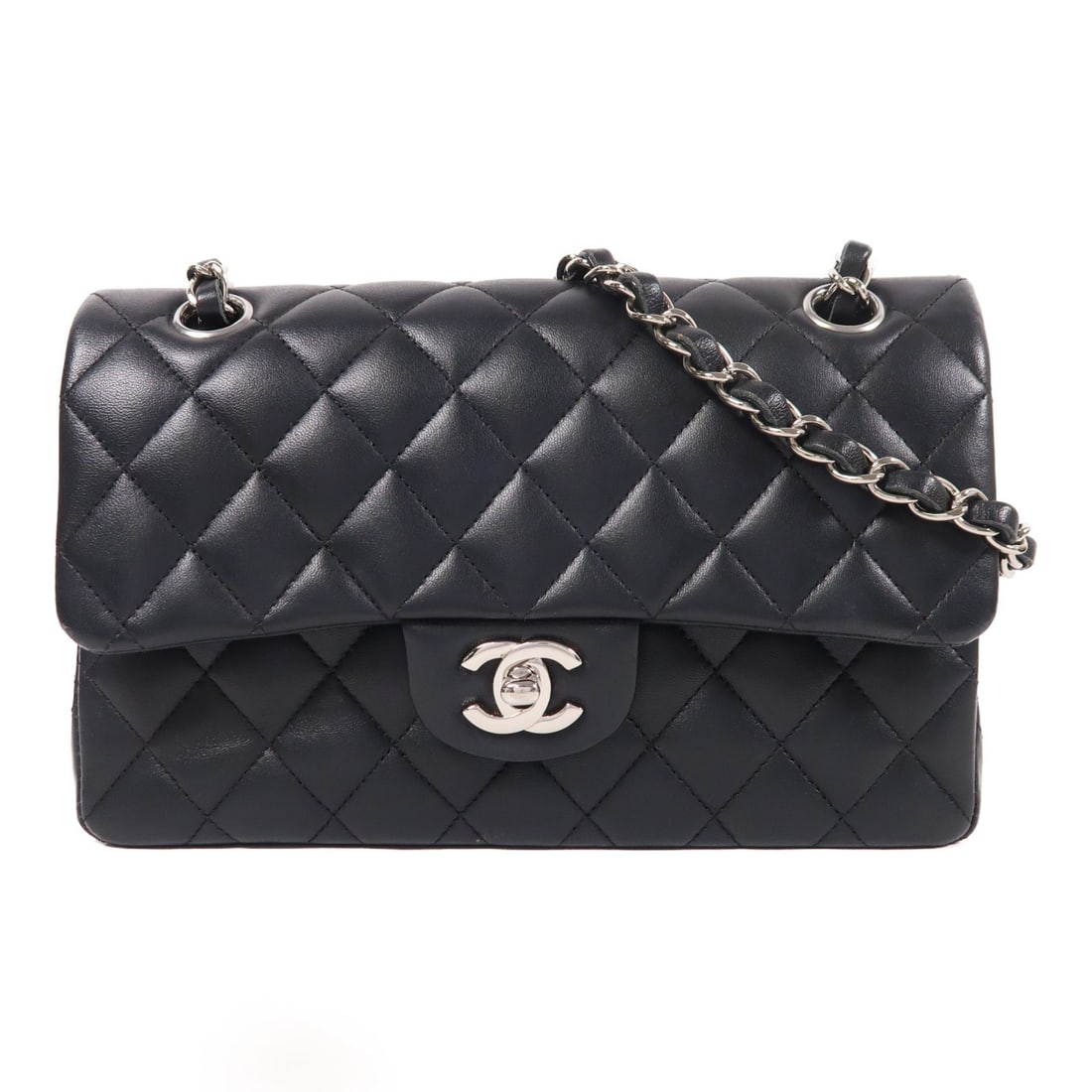CHANEL Classic 23 Chain Shoulder Bag A01113 Black Lambskin Leather: CHANEL Classic 23 Chain Shoulder Bag A01113 Black Lambskin Leather This CHANEL Classic 23 Chain Shoulder Bag is a timeless accessory that embodies elegance and sophistication. Crafted from luxurious