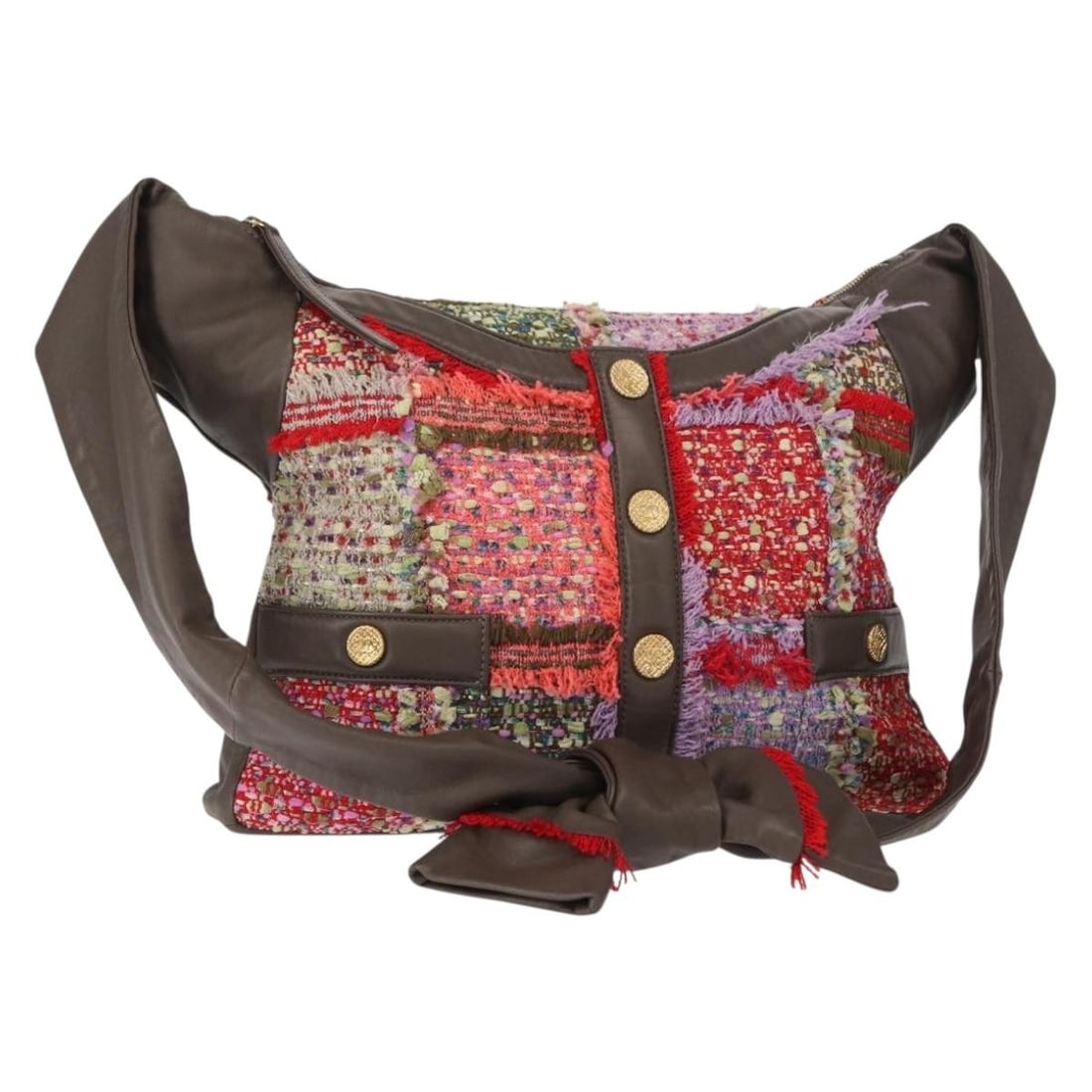 CHANEL Multicolor Gold CC Tweed Shoulder Bag Auth 154036SAM: CHANEL Multicolor Gold CC Tweed Shoulder Bag Auth 154036SAM This exquisite CHANEL shoulder bag is crafted from high-quality canvas, showcasing a vibrant multicolor and gold design that epitomizes luxu