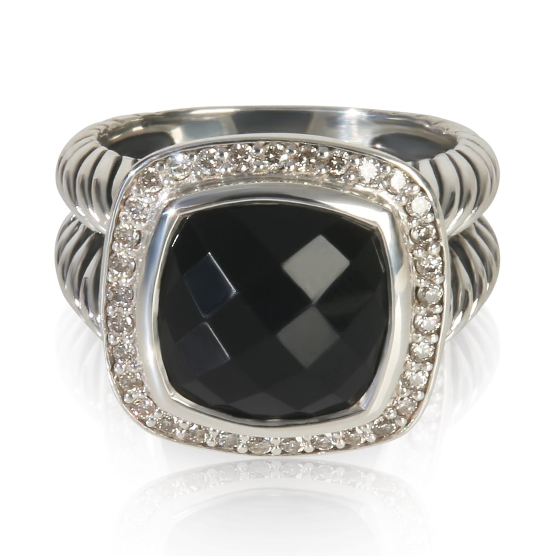 Albion Collection Sterling Silver Ring with Onyx and Diamonds by David Yurman (1 of 5)