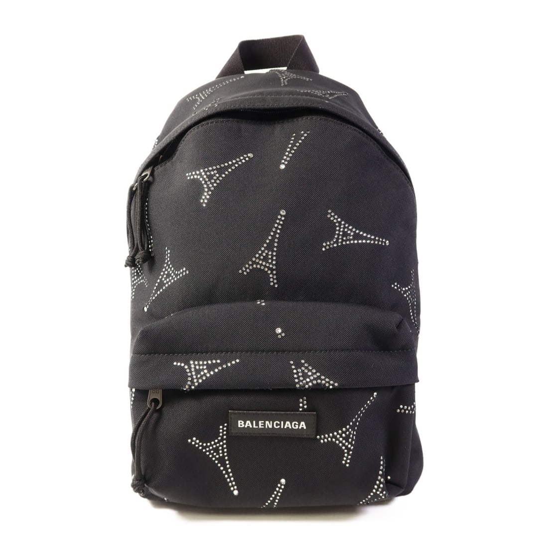 BALENCIAGA Black Nylon Rucksack Backpack 558163: BALENCIAGA Black Nylon Rucksack Backpack 558163 This stylish Balenciaga Rucksack Backpack is crafted from durable nylon in a sleek black color. Perfect for daily use, it features a spacious interior a