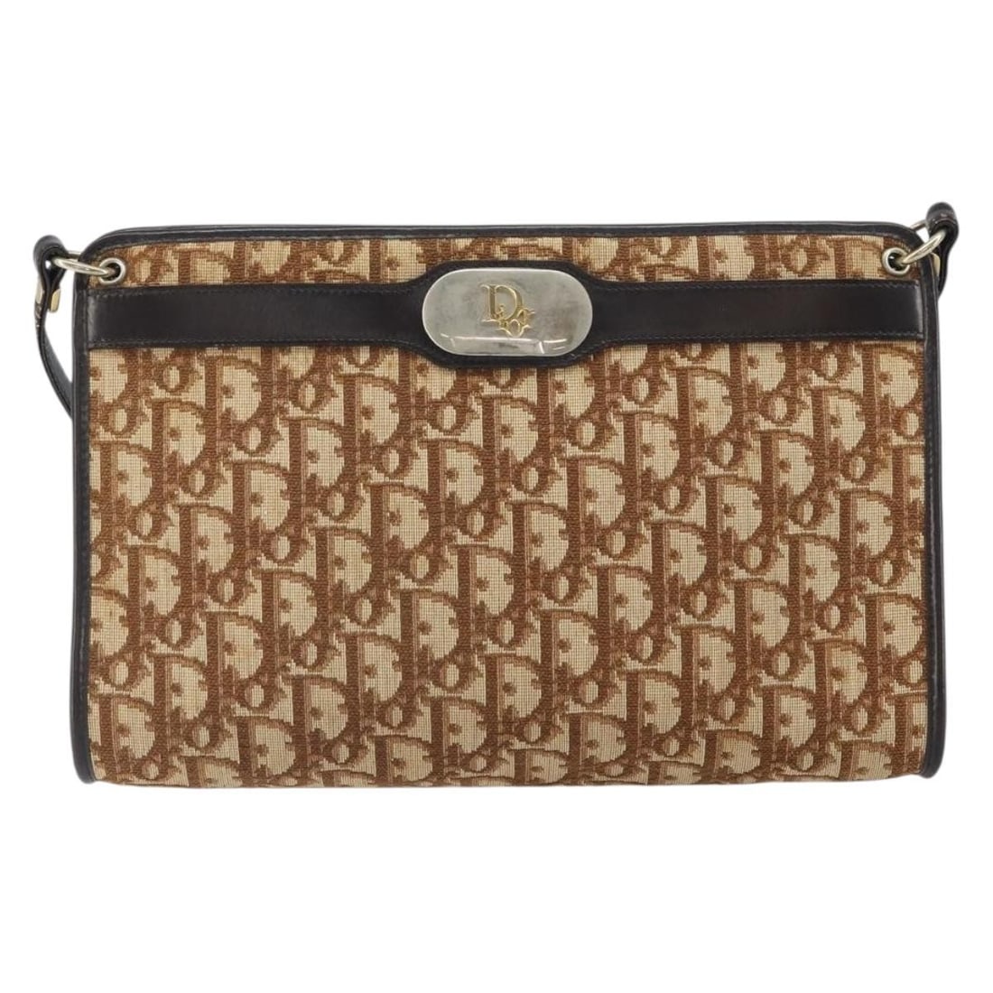 Christian Dior Canvas Vintage Trotter Shoulder Bag Beige 29cm: Christian Dior Canvas Vintage Trotter Shoulder Bag Beige 29cm This Christian Dior Vintage Trotter Shoulder Bag features a beige canvas exterior with leather accents. Designed for women, the bag shows