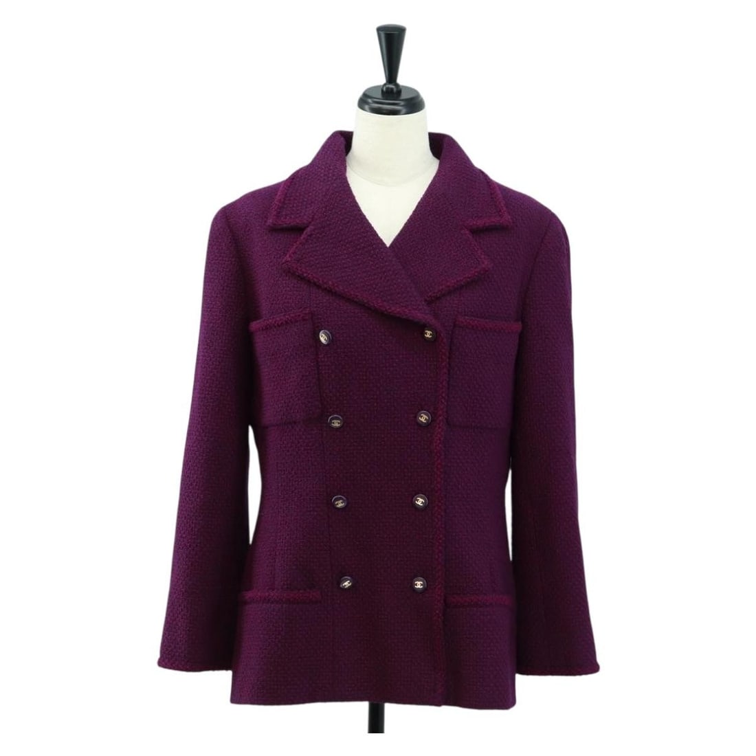 Purple Wool CHANEL Jacket Size 44 Made in France (1 of 16)