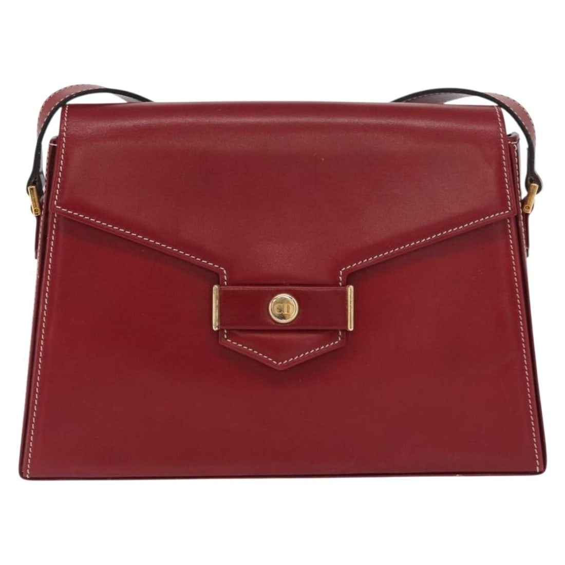 Red Leather Shoulder Bag by Christian Dior Vintage CD Logo: Red Leather Shoulder Bag by Christian Dior Vintage CD Logo This Christian Dior vintage CD Logo shoulder bag features red leather construction, designed for women. The bag shows some surface rubbing, s