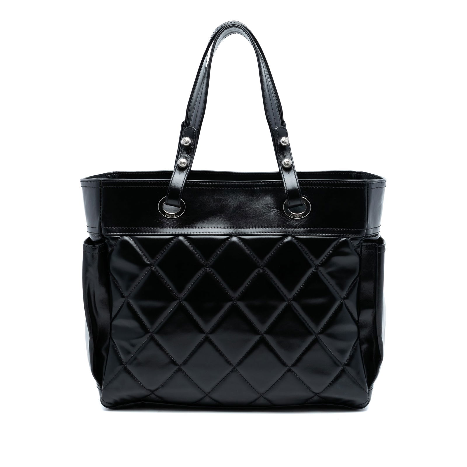 Black Chanel Paris Biarritz Large Quilted Shiny Calfskin Tote Bag (1 of 7)