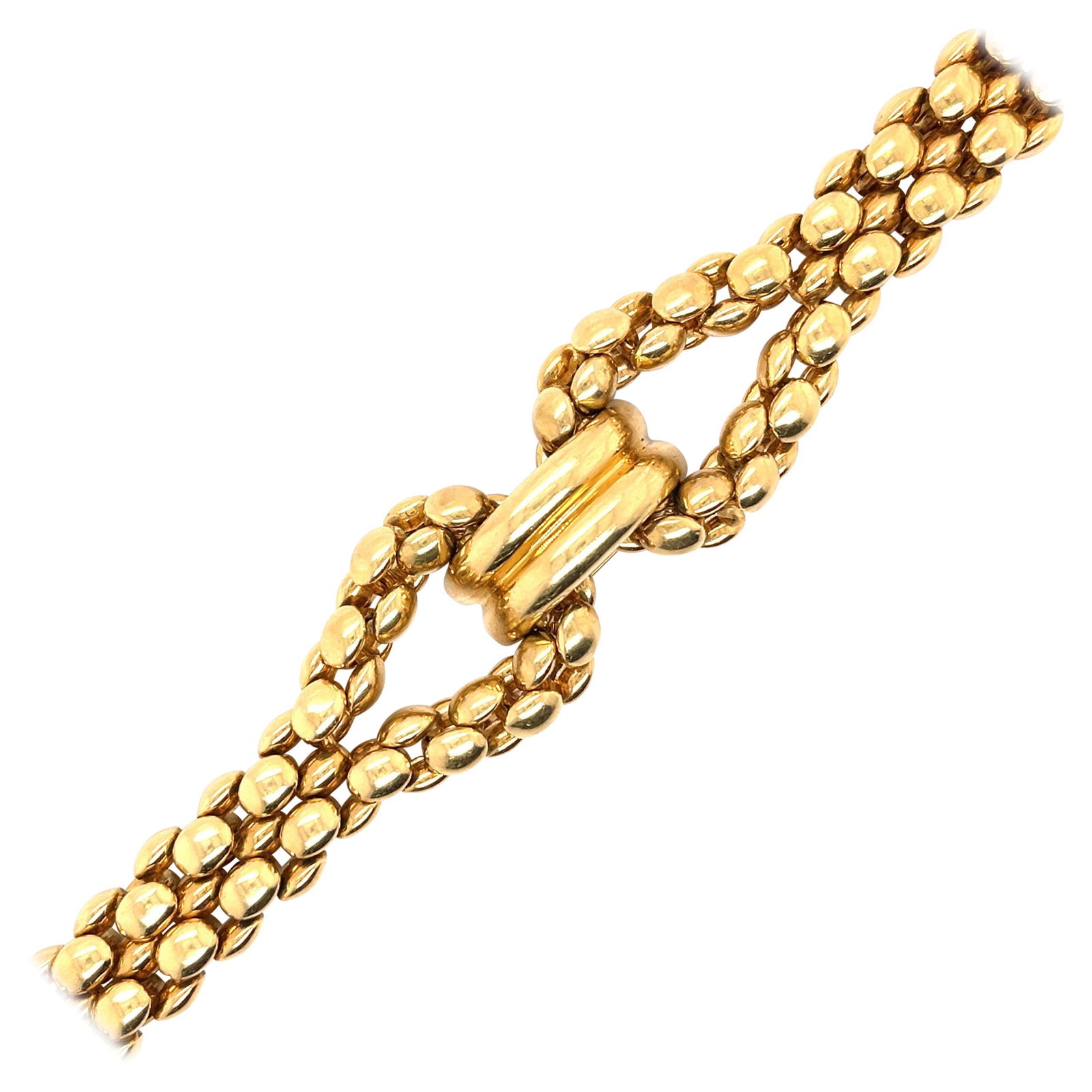 18k Gold Marine Knot Popcorn Chain Bracelet Italy MJC: 18k Gold Marine Knot Popcorn Chain Bracelet Italy MJC This elegant Marine Style Knot bracelet features a stunning 18k gold construction, showcasing a contemporary design that beautifully combines styl