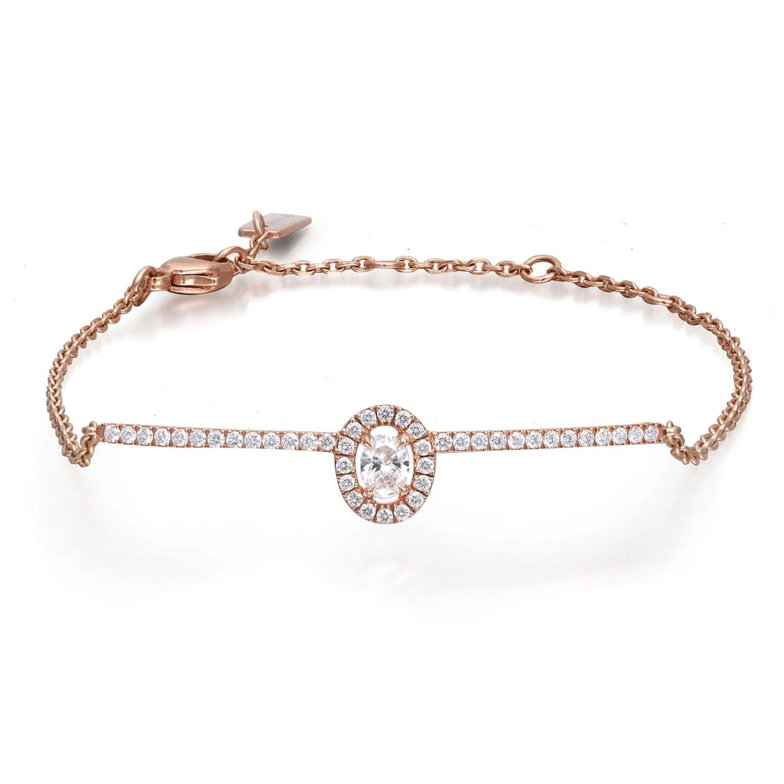 Messika Glam'Azone 0.36ct Diamond Chain Bracelet 18K Rose Gold: Messika Glam'Azone 0.36ct Diamond Chain Bracelet 18K Rose Gold Enhance your style with the exquisite Messika Glam'Azone diamond chain bracelet, a stunning accessory crafted from luxurious 18K rose gol
