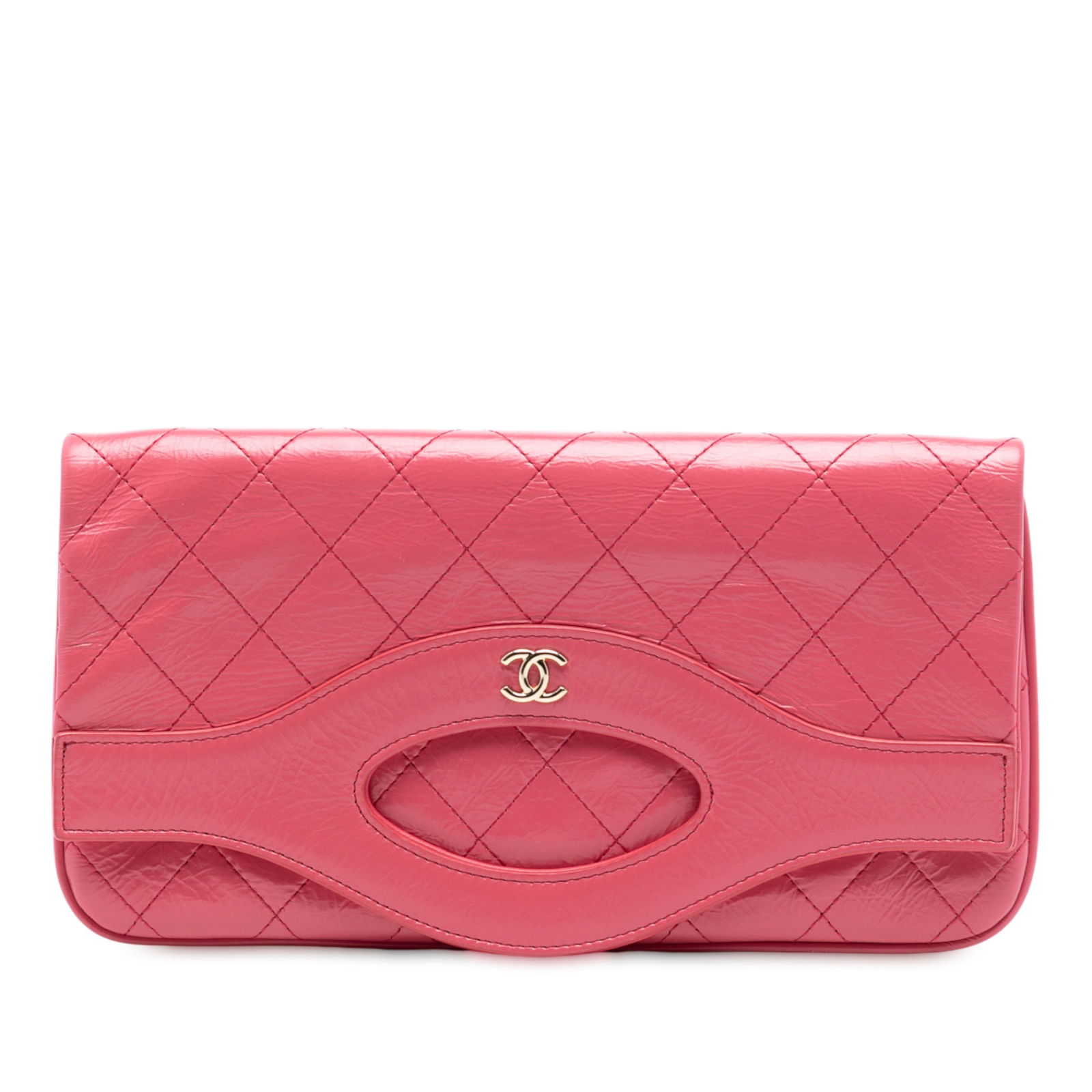 Chanel Pink Crumpled Calfskin 31 Clutch Bag Italy (1 of 7)