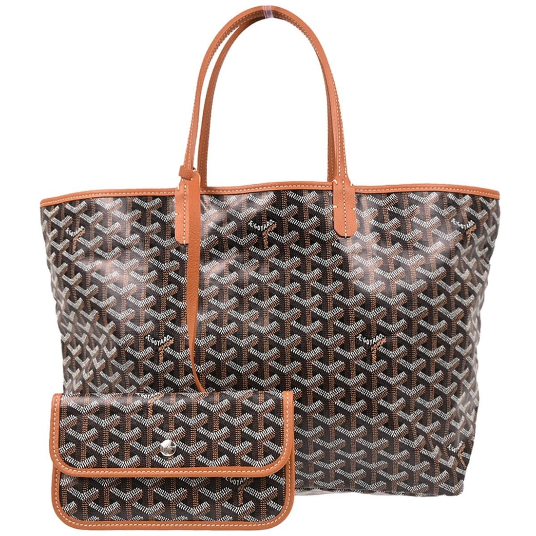 Saint Louis Black Canvas Tote Bag by Goyard with Pouch: Saint Louis Black Canvas Tote Bag by Goyard with Pouch The Goyard Saint Louis Tote is crafted from durable coated canvas in black and is designed for women. This tote features a spacious interior and