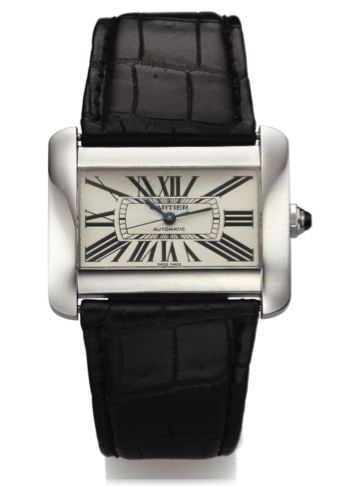 Ladies Cartier Tank Divan 2612 Watch Silver Dial Leather Band with Papers (1 of 5)