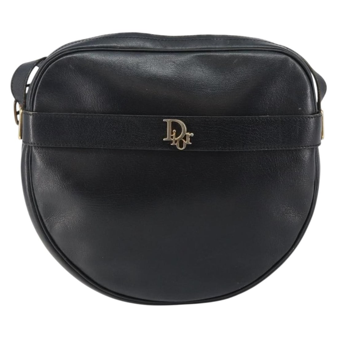 Navy Leather Shoulder Bag by Christian Dior Vintage 22cm x 20cm x 4cm: Navy Leather Shoulder Bag by Christian Dior Vintage 22cm x 20cm x 4cm This vintage Christian Dior shoulder bag for women features navy leather construction with a compact profile. It shows signs of we