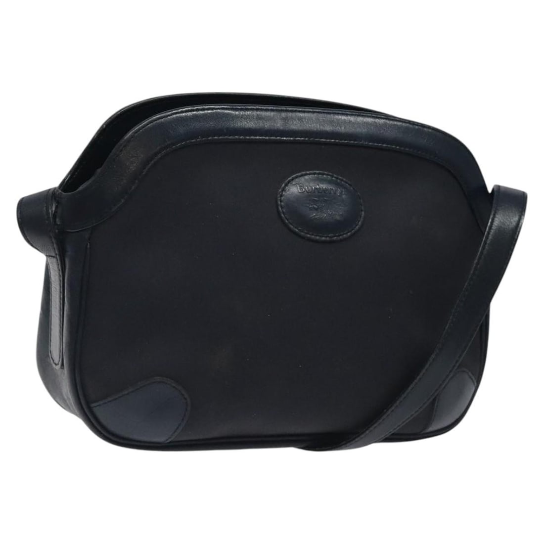 Vintage Burberry Canvas Shoulder Bag Navy 27cm by 20cm by 7cm: Vintage Burberry Canvas Shoulder Bag Navy 27cm by 20cm by 7cm This Burberry vintage shoulder bag is crafted from navy canvas and designed for women. It features a shoulder strap and metal fittings, sh